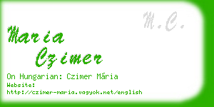 maria czimer business card